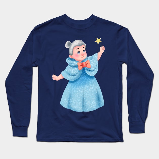 Blue fairy god-mom Long Sleeve T-Shirt by Hameo Art